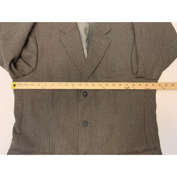 Mazzoni Tweed Blazer Mens 40R Houndstooth Gray Jacket Sportcoat - Picture 7 of 14